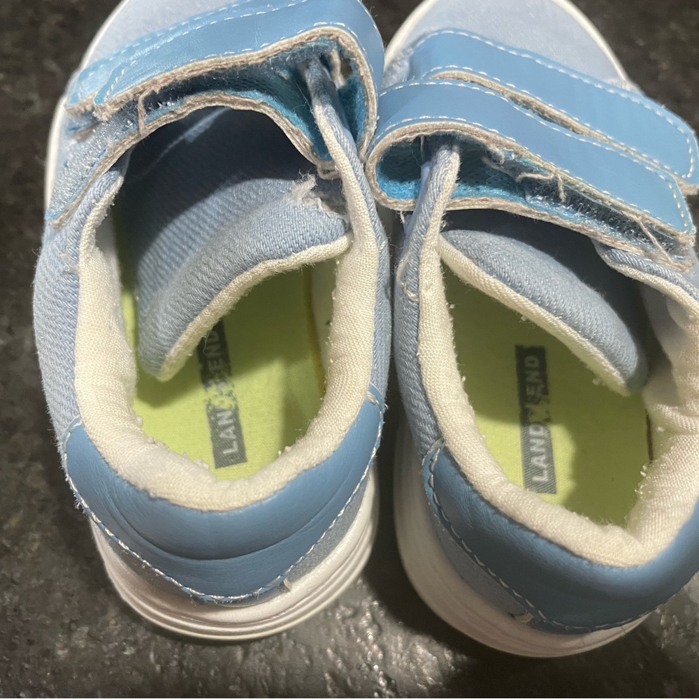 Lands' End Blue Canvas Sneakers with White Accents